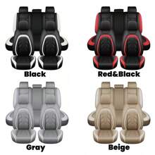 For TOYOTA Car Seat Covers 5-Seats Full Set NAPA Leather Front & Rear Protector - Grey - View 2