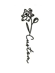 Dây chuyền khắc tên theo tháng sinh bằng thép không gỉ, mặt dây chuyền khắc tên thời trang dành cho nữ, phụ kiện cưới, du lịch, tiệc tùng, quà sinh nhật. - Hoa-vàng - Xem 17