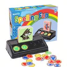 互动记忆和英语学习棋盘游戏 - 教育思维玩具，英语词汇学习游戏卡拼图桌面游戏，彩色卡片，耐用 ABS 材料 - 彩色 - 查看 2