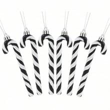 6 包圣诞塑料拐杖糖圣诞树挂饰拐杖糖迷你拐杖圣诞树挂饰圣诞装饰最佳礼物 - 彩色 - 查看 12