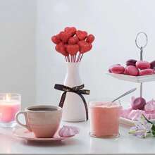 10pcs Glitter Foam Heart Sticks, Suitable For Mother's Day, Vase Decor, Birthday Party, Cake Decor, Wedding Bouquet