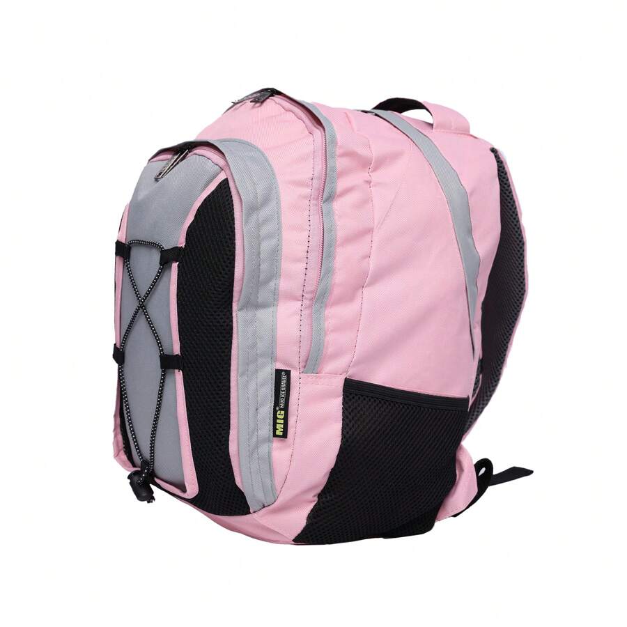 Mens & Ladies 10L Contrast Backpack By MIG, Perfect For Sports, Travel, School, Work, Gym, Hiking - Pink - View 1