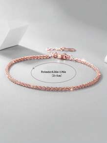 FOREVER QUEEN 1 件 925 纯银闪光链脚链女式夏季闪亮创意精美珠宝时尚精致脚饰 - 腳鍊 - 查看 3