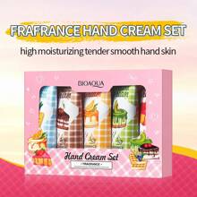 SADOER Set de regalo de 5 paquetes de crema de manos con fragancia dulce de helado y pastel - Crema hidratante para manos secas y agrietadas, cuidado corporal - Crema corporal y de manos hidratante, mini lociones de manos de tamaño de viaje a granel - Regalos para el Día de la Madre, San Valentín, Navidad, Cumpleaños