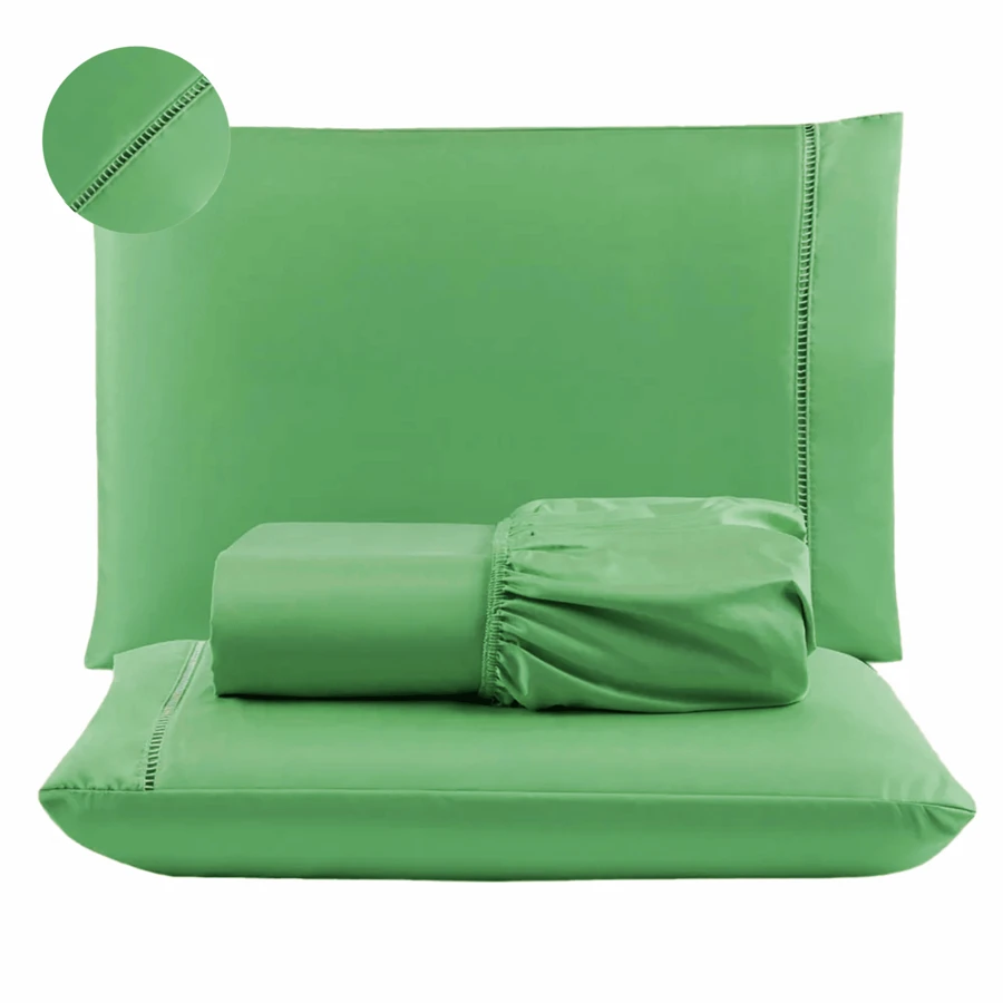 3-Piece Double Bed Set + 400 Thread Count Pillowcases Ponto Palito Promotion - màu xanh lá - Xem 1