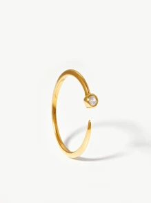 1 chiếc nhẫn hình vuông đính đá Zirconia thời trang dành cho nữ. - Nhẫn Zirconia xếp chồng lên nhau - Xem 5