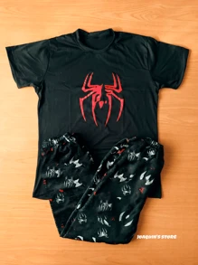 DUO TEDI ONE SIZE COUPLE 3PZ LYING DOWN PAJAMAS - 黑與白 - 查看 3