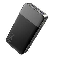 Cargador portátil Juovi Power Bank, 20 000 mAh, 45 W, PD3.0, carga rápida 0 C 4.0, pantalla LED, 2 puertos USB-C y 2 puertos USB-A para iPhone 15, color negro