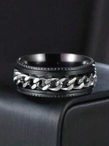 1pc Men's Stainless Steel Gear Spinner Chain Ring, Personalized Bottle Opener Ring For Casual/Street Style Wear - Multicolor - View 19