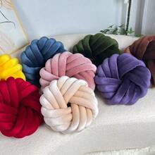 1 chiếc gối trang trí tròn mềm mại màu gradient, vải canary trang trí phòng và gối thắt nút cao cấp giúp tăng thêm kết cấu cho cuộc sống hàng ngày của bạn - Màu Đỏ Sâu - Xem 7