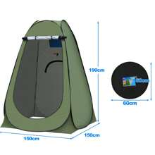 CLIPOP Tente de toilette pop-up pour douche portable, écran de confidentialité, étanche, protection UV, tente à longue pour la plage, la pêche, la randonnée, la baignade en plein air avec sac de transport - Vert - Voir 7
