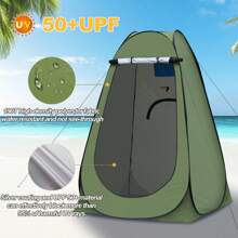 CLIPOP Tente de toilette pop-up pour douche portable, écran de confidentialité, étanche, protection UV, tente à longue pour la plage, la pêche, la randonnée, la baignade en plein air avec sac de transport - Vert - Voir 6