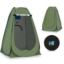 CLIPOP Tente de toilette pop-up pour douche portable, écran de confidentialité, étanche, protection UV, tente à longue pour la plage, la pêche, la randonnée, la baignade en plein air avec sac de transport - Vert - Voir 1