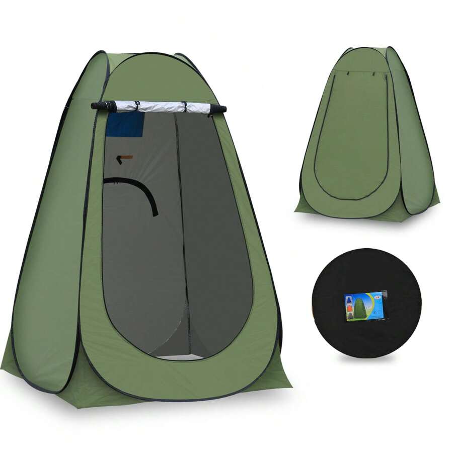 CLIPOP Tente de toilette pop-up pour douche portable, écran de confidentialité, étanche, protection UV, tente à longue pour la plage, la pêche, la randonnée, la baignade en plein air avec sac de transport - Vert - Voir 1