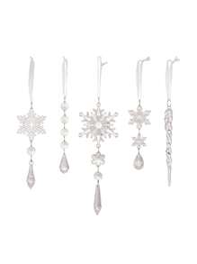 5/6/10/18 Pcs Home Decor Christmas Acrylic Transparent Snowflake Pendant Christmas Icy Decorative Pendant Christmas Tree Crystal Set Pendant,Christmas Tree Decorations Christmas Ornaments,Christmas Atmosphere Decoration Props, Christmas Decorations Gift, Wedding Birthday Party Holiday Decorations, Christmas Decor, Room Decor, Home Decor Winter