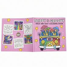 1 Pc & GROOVY Coloring Book Drawing Book With 40 Pages Of Cute Patterns On Mushrooms, Snails, Sunflowers, Cats, Etc.Designs For Birthday Gifts, Back-To-School Gifts, Thanksgiving Gifts, Christmas Gifts. Back To School,Back To School,School Supplies