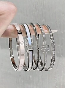 Camhanno 1 pièce de bracelet en acier inoxydable neutre délicat et polyvalent, parfait pour offrir à un ami