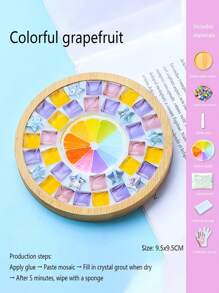 1 套 DIY 马赛克杯垫材料套件，手工制作杯垫耐热垫，创意贴纸工艺品，拼贴亲子早教，自制生日、周年纪念、礼物 - 1套diy手作材料包 - 查看 7