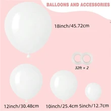 5 Inch, 10 Inch, 12 Inch, And 18 Inch Pearl White Balloons, Matte White Balloons, Round Pearl White Latex Balloons, Retro Color Balloons Suitable For Weddings, Birthdays, Christmas Anniversaries, Background White Themed Parties, Arched Decorations