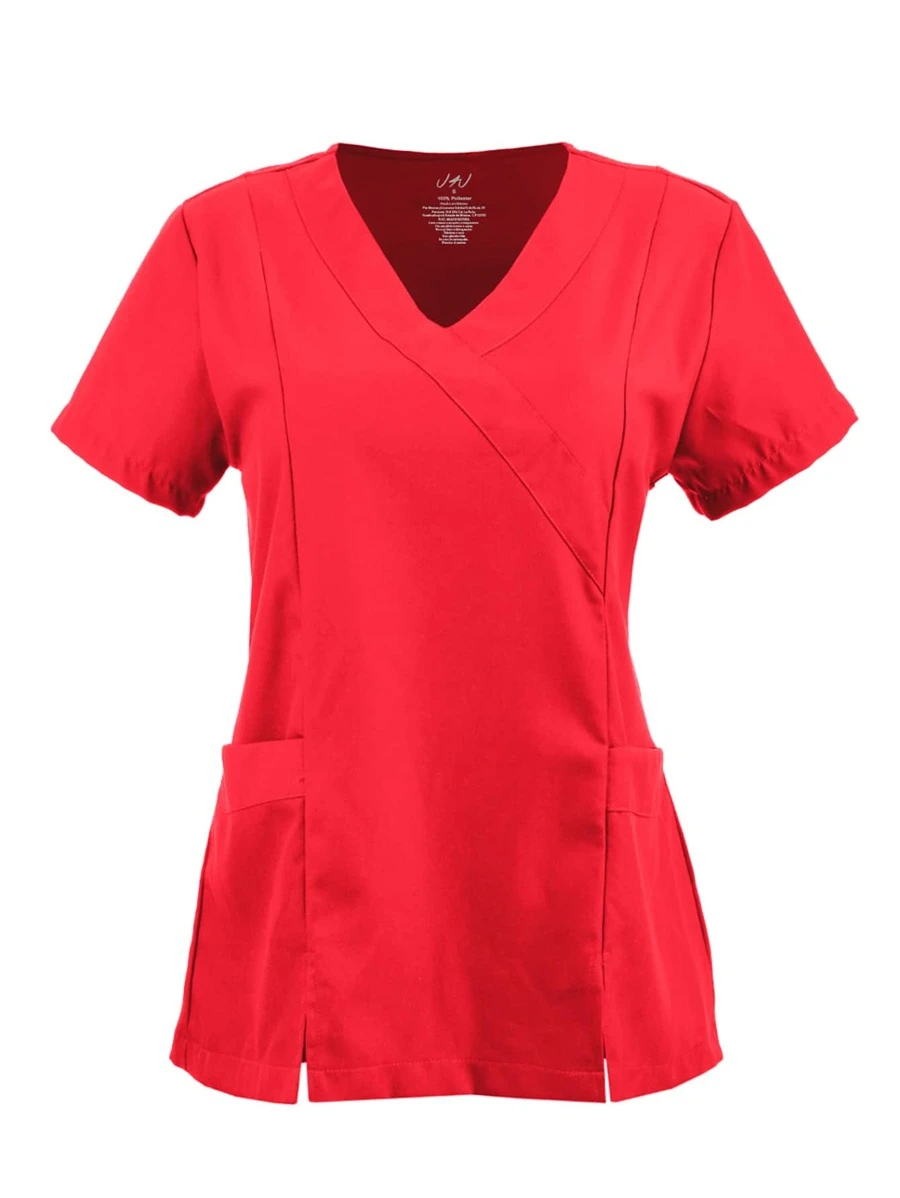 U4U Uniforms Filipina Lady V Neck Crossover With Elastic On Back