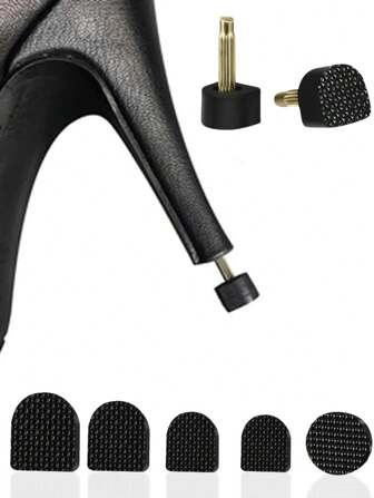 5pcs High Heel Care Kit, Women Heel Protector Set - Shock Absorbing, Anti-Wear Heel Covers, Multi-Size, Durable Heel Caps For Shoe Maintenance, Replacement And Protection