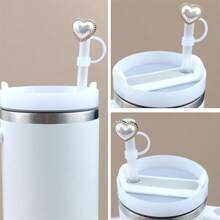 1 st. 40oz 30 oz acryl rietje dop, imitatie parel stof dop, glanzende imitatie parel bont afdekking, cartoon siliconen stof afdekking, beker accessoires, vakantie cadeau, verjaardagscadeau