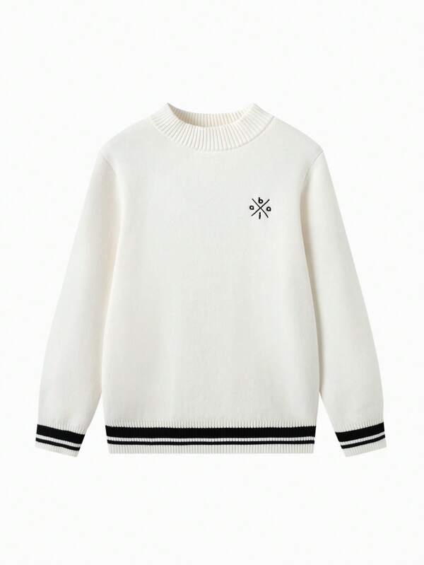 Balabala Boys' Sweater, Comfortable Warm Striped Base Layer, For Older Boys, Autumn/Winter 2024