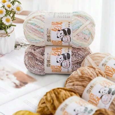 1pc 100g Soft Yarn For DIY Knitting, Comfortable Craft Material, Hand-Knitted Scarf, Plush Doll
