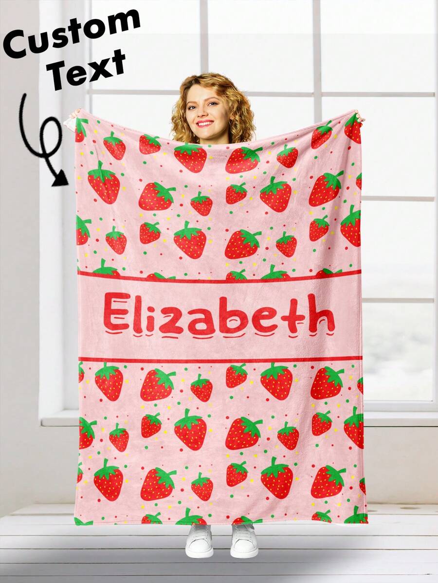 1 chiếc chăn vải nỉ tùy chỉnh được cá nhân hóa cho trẻ em có thiết kế hình quả dâu tây vẽ tay, được thiết kế riêng theo tên của trẻ. Mềm mại và ấm áp, hoàn hảo để kỷ niệm những khoảnh khắc quý giá. Chiếc chăn này là một món quà tuyệt vời cho ngày lễ dành cho trẻ em, bạn bè, em bé và những người thân yêu, thích hợp để ngủ trưa, cắm trại và du lịch. Lý tưởng cho sinh nhật và ngày thiếu nhi. Ý tưởng quà tặng mùa đông cho bé trai bé gái ngày lễ tình nhân, đa chức năng, trang trí, chữ cái, phong cách, hiện đại, đầy màu sắc, dễ thương, đáng yêu, dễ thương, giản dị, tùy chỉnh, cá nhân hóa, độc đáo, tùy chỉnh, con trai, con gái - phong cách 1 - Xem 1