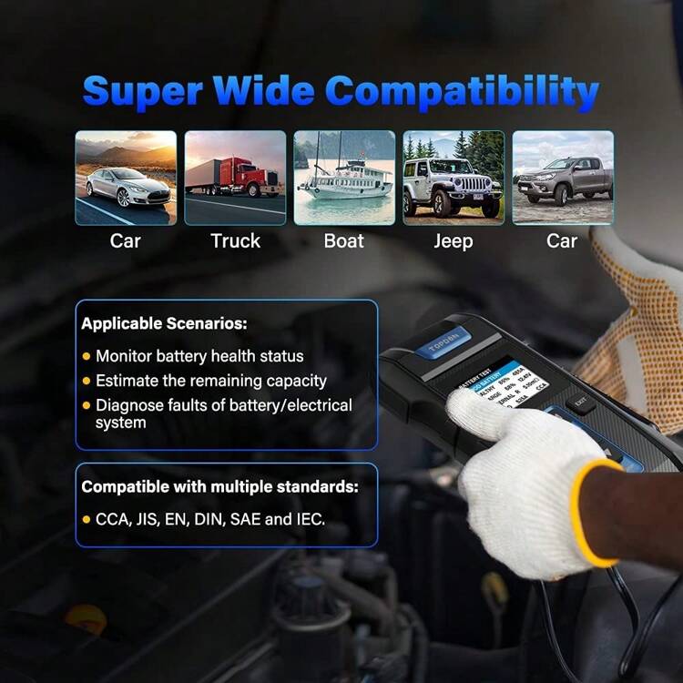 Car Battery Tester - 12V & 24V With Printer. Professional Battery Load Tester, 100 - 2000CCA Battery Alternator Analyzer. Cranking & Charging Tester For Motorcycle, Truck, And Boat. Thistester Is A Professional Tool For Car Batteries. It Can Handle 12V And 24V Systems, Has A Printer, And Analyzes Battery And Alternator Performance. - 1 - View 4