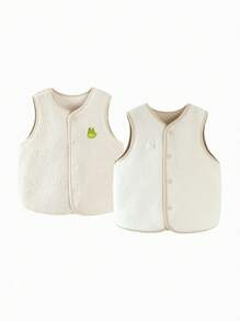 mini bala New Winter Reversible Vest, Warm Fleece Vest For Boys And Girls