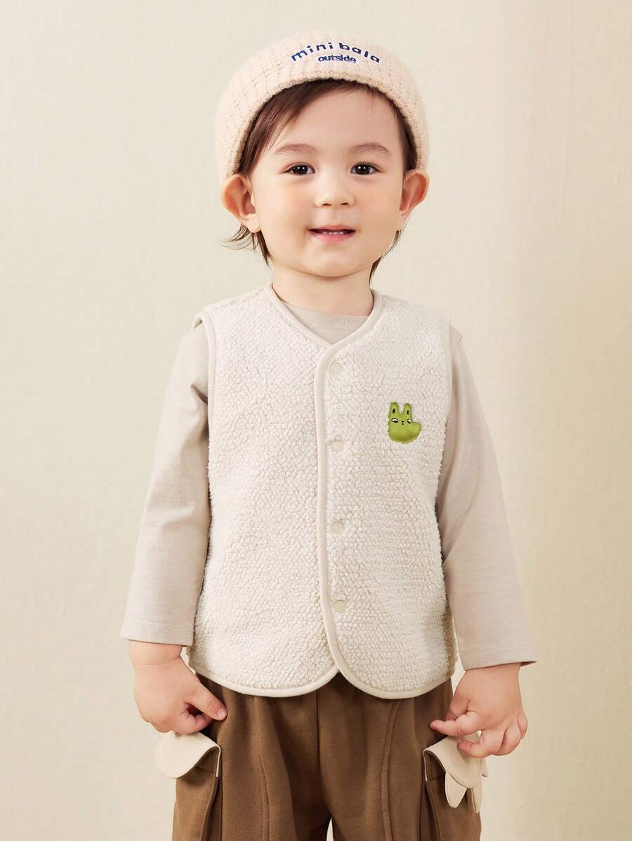 mini bala New Winter Reversible Vest, Warm Fleece Vest For Boys And Girls