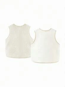 mini bala New Winter Reversible Vest, Warm Fleece Vest For Boys And Girls