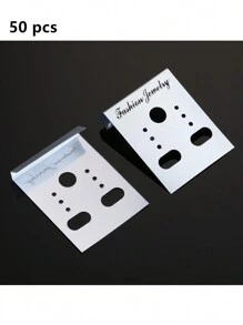 50/100 pièces Cartes de boucles d'oreilles 3 * 3,7 cm, porte-cartes en plastique, sac à bijoux, accessoire de décoration, étiquette de carte coréenne, transparent mat X19