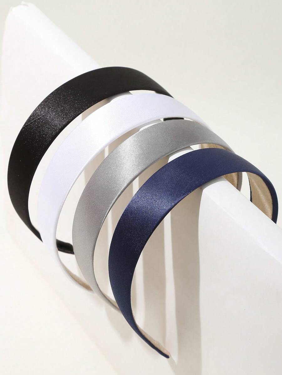 4个宽发箍，多巴胺色，发带，发箍头箍，化妆头箍发饰头饰 - 灰色 - 查看 1