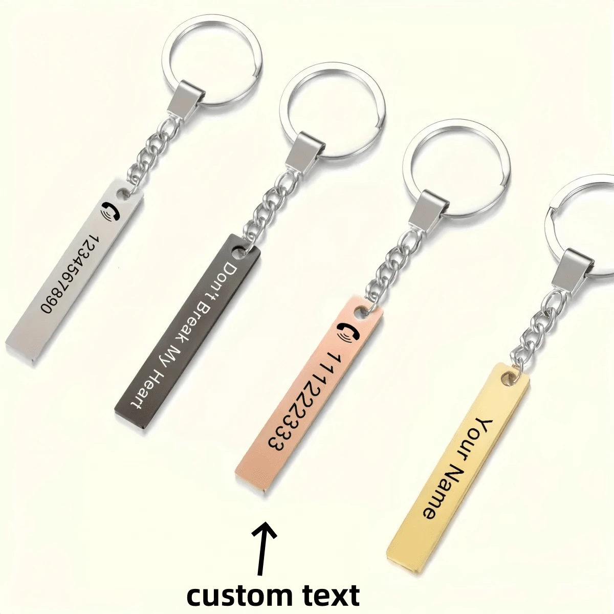 1 chiếc móc khóa thẻ tên bằng thép không gỉ tùy chỉnh đặc biệt, ghi lại số điện thoại, túi treo thẻ tên chó chống thất lạc, phụ kiện ba lô làm quà tặng hoàn hảo cho ngày trở lại trường, quà tặng sinh nhật hoàn hảo cho gia đình, quà tặng Giáng sinh - Nhiều màu - Xem 1