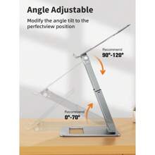 Laptop Stand For Desk Adjustable Height, Ergonomic Sit Stand Computer Stand For Good Posture, Aluminum Standing Laptop Riser For Protecting Spine Compatible With MacBook Pro, All Laptops 10-17"-Silver - Silver - View 4