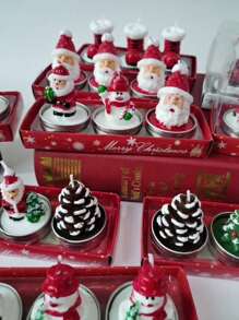 Christmas Candle Set: Carnival Romantic Ornaments Christmas Small Candle Light Gift Gift, Home Holiday Decorations - Smoke-Free, No Batteries Required, Made Of Wax