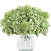 1 Peça Buquê de Peônia, Hortênsia e Crisântemo de Seda - Perfeito para Casamentos, Noivados e Decoração Doméstica | Acento de Mesa de Primavera, Dia dos Namorados, Presente de Aniversário, Formatura, Decoração de Outono