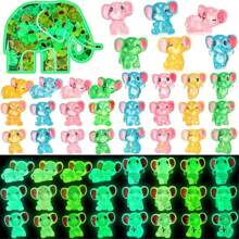 6/12/24pcs Cute Luminous Elephant Figurines, Glowing Small Elephant Sculptures Resin Crafts Decorations, Mini Art Statues For Garden Landscaping DIY, Planter Pots Decor, Yard Lawn Home Decorations