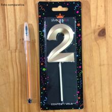 2 Birthday Candles Number Design Gold Various Ages - 20年 - 查看 5