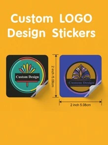 80pcs Custom Logo Square Stickers - 2x2"/5.1x5.1cm White Waterproof Paper Label Stickers For Branding, Barcode Packaging & Small Businesses- Personalized Adhesive Brand Logo Round Corner Square Vinyl Sticker Label Back To School - Custom Made - View 6