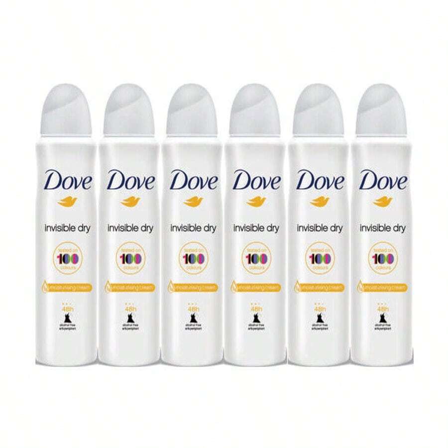 Desodorante antitranspirante en spray Dove - Invisible - Acabado transparente - 3.8 OZ (107 G) por lata - Paquete de 6 - Multicolor - Ver 1