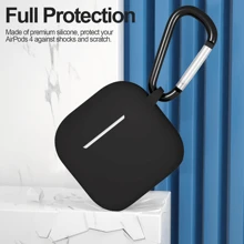 Silicone Protective Earphone Case For AirPds 1,2,3,4 And AirPd Pro 1,2,3 Shockproof Protective Cover With Keychain - Black - View 3
