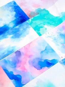 4 卷/盒，创意绘画风格防水胶带，墨水图案渐变色手工装饰贴纸卷，适用于 DIY 手册装饰材料贴纸剪贴簿装饰精致礼品包装装饰胶带 - 彩色 - 查看 11