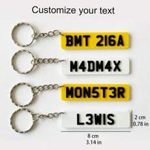 Personalizowany brelok z numerem rejestracyjnym, brelok z numerem rejestracyjnym, wyjątkowy prezent - akcesorium samochodowe - prezent dla niego - 21. urodziny - 17. 18. urodziny