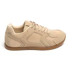 Flat Sneakers With Laces And Retro Design - Khaki - View 4