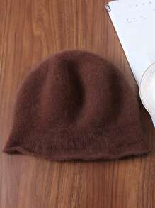 1 件女士 100% 羊毛厚贝雷帽，温暖时尚针织帽，适合秋冬季 - 多色 - 查看 14