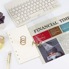 A6 Binder Acrylic Case Notebook, 2pcs Pmma Board With Metail Ring, DIY Junk Journal Notebook Set, 45 Sheets Refill Papers, Stationery Supplies,School Supplies,Back To School - Multicolor - View 8