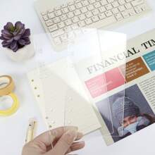 A6 Binder Acrylic Case Notebook, 2pcs Pmma Board With Metail Ring, DIY Junk Journal Notebook Set, 45 Sheets Refill Papers, Stationery Supplies,School Supplies,Back To School - Multicolor - View 7